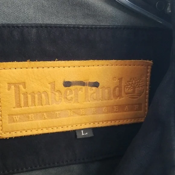 TIMBERLAND Vintage Weatherproof Suede Leather Bomber Black Large - Picture 7 of 12